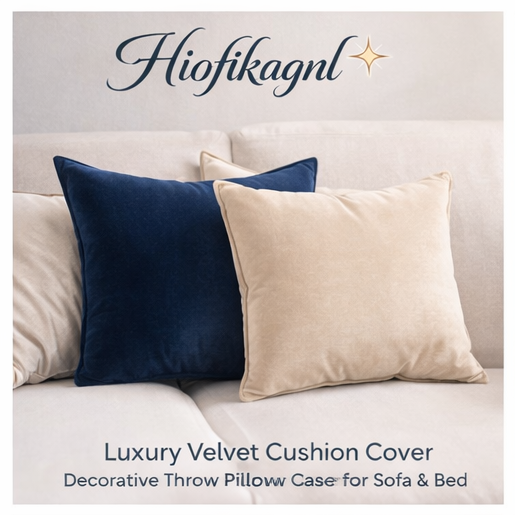 Hiofikagnl™ Luxury Velvet Cushion Cover – Decorative Throw Pillow Case for Sofa & Bed
