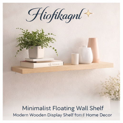 Hiofikagnl™ Minimalist Floating Wall Shelf – Modern Wooden Display Shelf for Home Decor