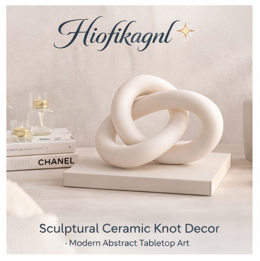 Hiofikagnl™ Sculptural Ceramic Knot Decor – Modern Abstract Tabletop Art