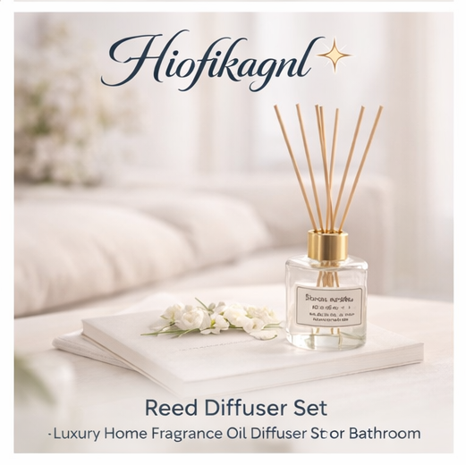 Hiofikagnl™ Reed Diffuser Set – Luxury Home Fragrance Oil Diffuser for Living Room & Bathroom